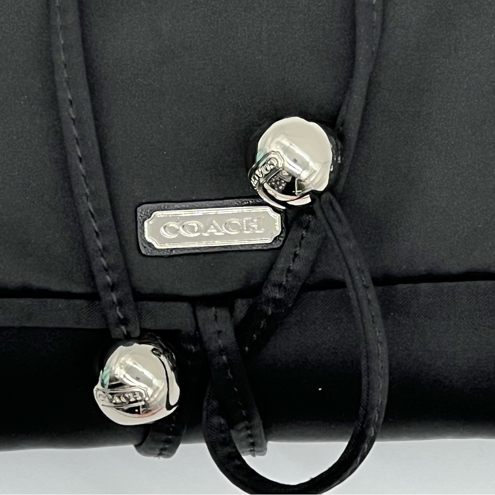 Coach Black Satin Jewelry Roll Organizer EUC w/ Dusty - Picture 12 of 16